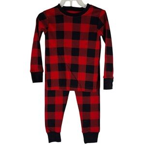 Carter's Toddler 2T Black and Red Plaid 2-Piece Pajama Set NEW